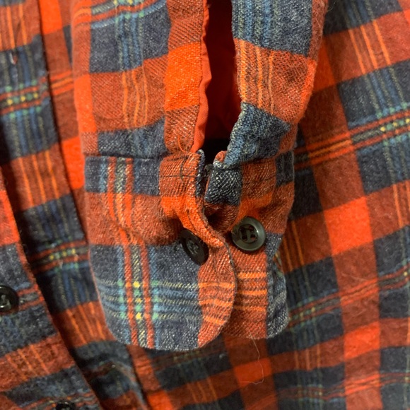 Vintage Quilted Lined Flannel Long Sleeve Plaid Button Up Shacket Unisex Sz L - Picture 8 of 8